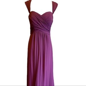 Bill Levkoff Bridesmaid Bridal Formal Gown Dress Sweetheart Neckline in Burgundy